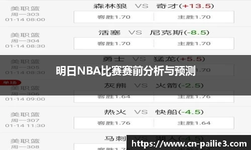 明日NBA比赛赛前分析与预测